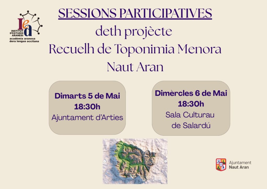 Sessions Participatives entà eth Recuelh de Toponimia Menora de Naut Aran